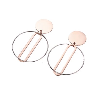MIXED STAINLESS CIRCLES &amp; PAPERCLIP POST EARRINGS
