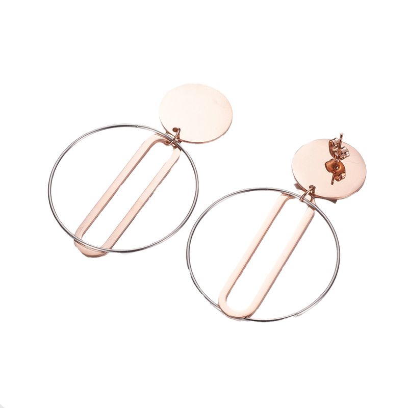MIXED STAINLESS CIRCLES &amp; PAPERCLIP POST EARRINGS
