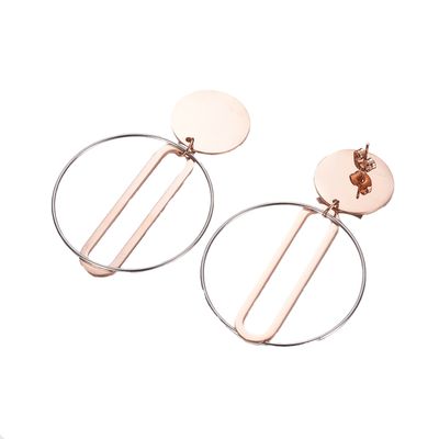 MIXED STAINLESS CIRCLES &amp; PAPERCLIP POST EARRINGS