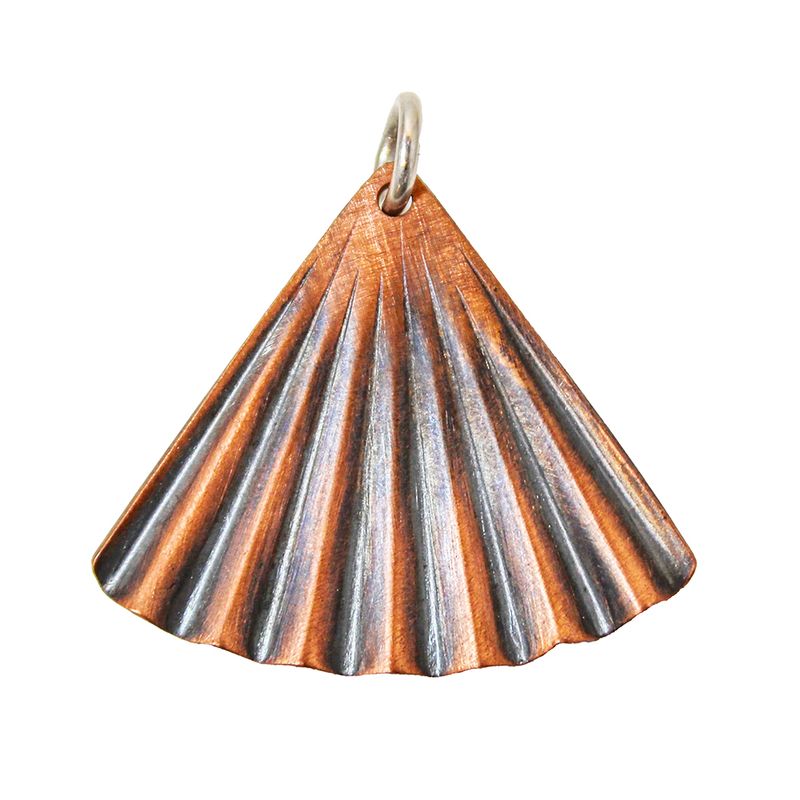 MIXED METALS OXIDIZED CZ FAN PENDANT