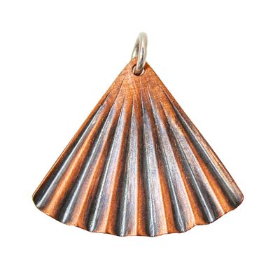 MIXED METALS OXIDIZED CZ FAN PENDANT