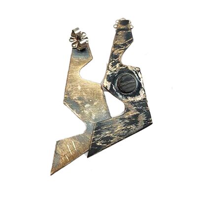 BRONZE TEXTURED ABSTRACT EARRINGS