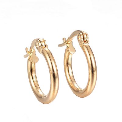 GOLD STAINLESS SMOOTH HOOP EARRINGS