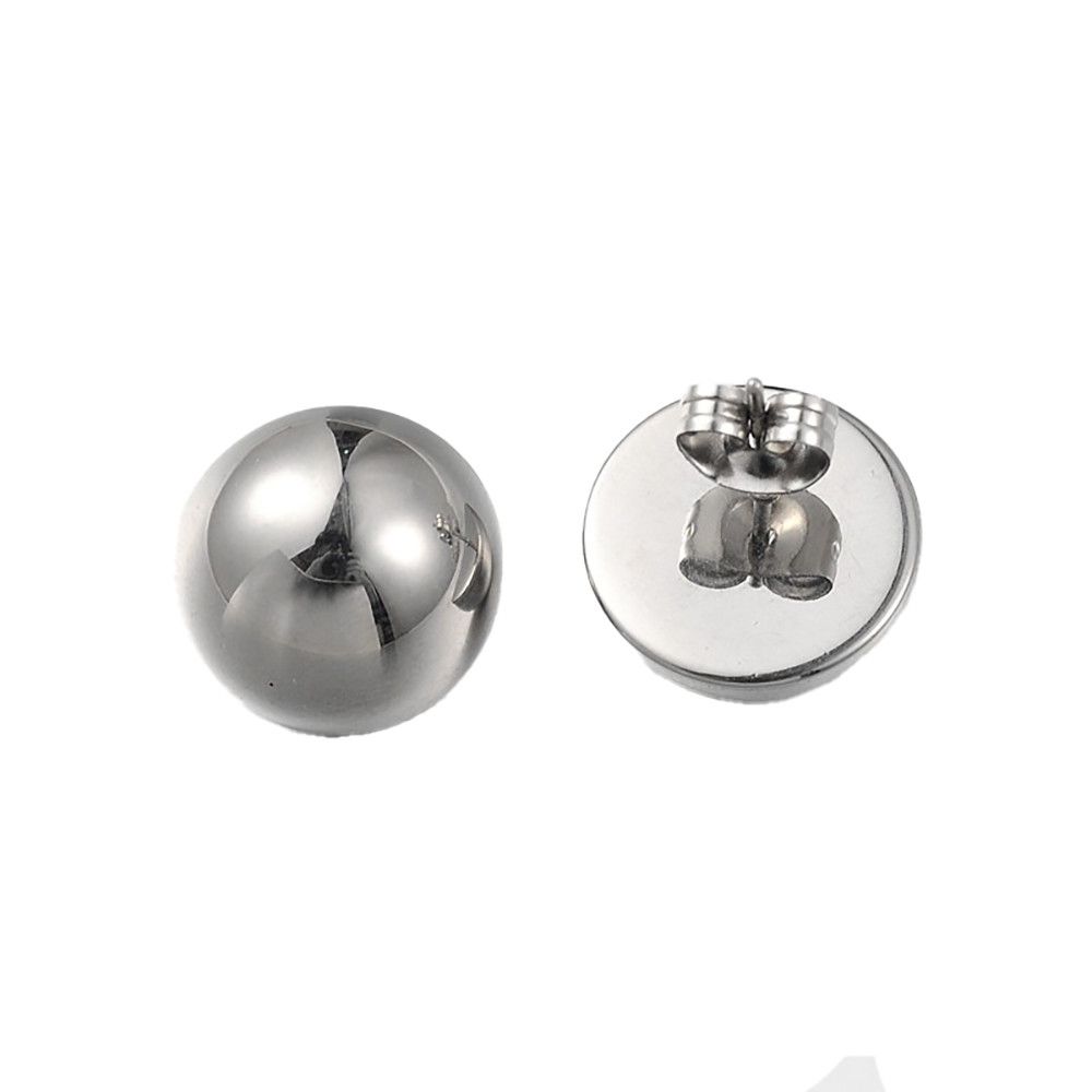 SILVER STAINLESS ROUND POST EARRINGS