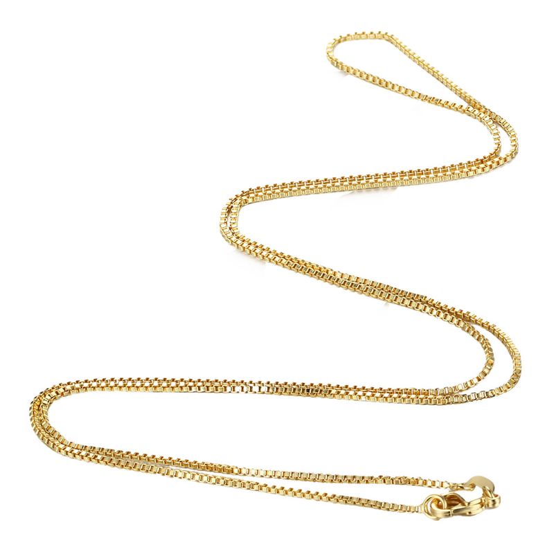 GOLD STAINLESS 1MM BOX CHAIN - 18