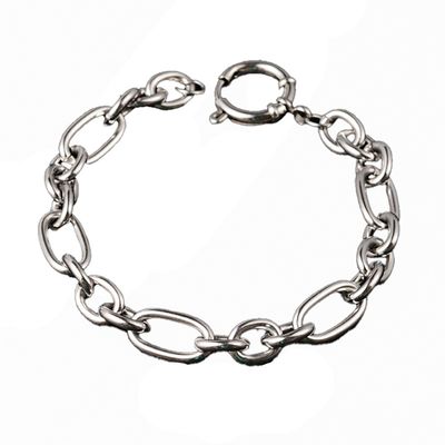 SILVER STAINLESS OVAL LINK BRACELET
