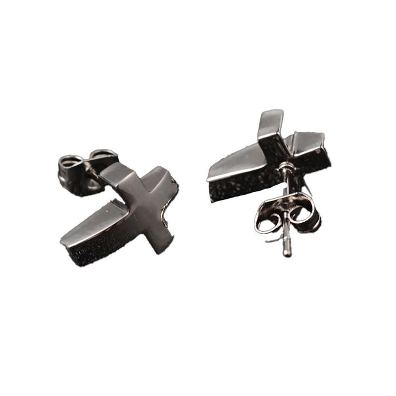 SILVER STAINLESS CROSS EARRINGS SILVER STAINLESS CROSS EARRINGS