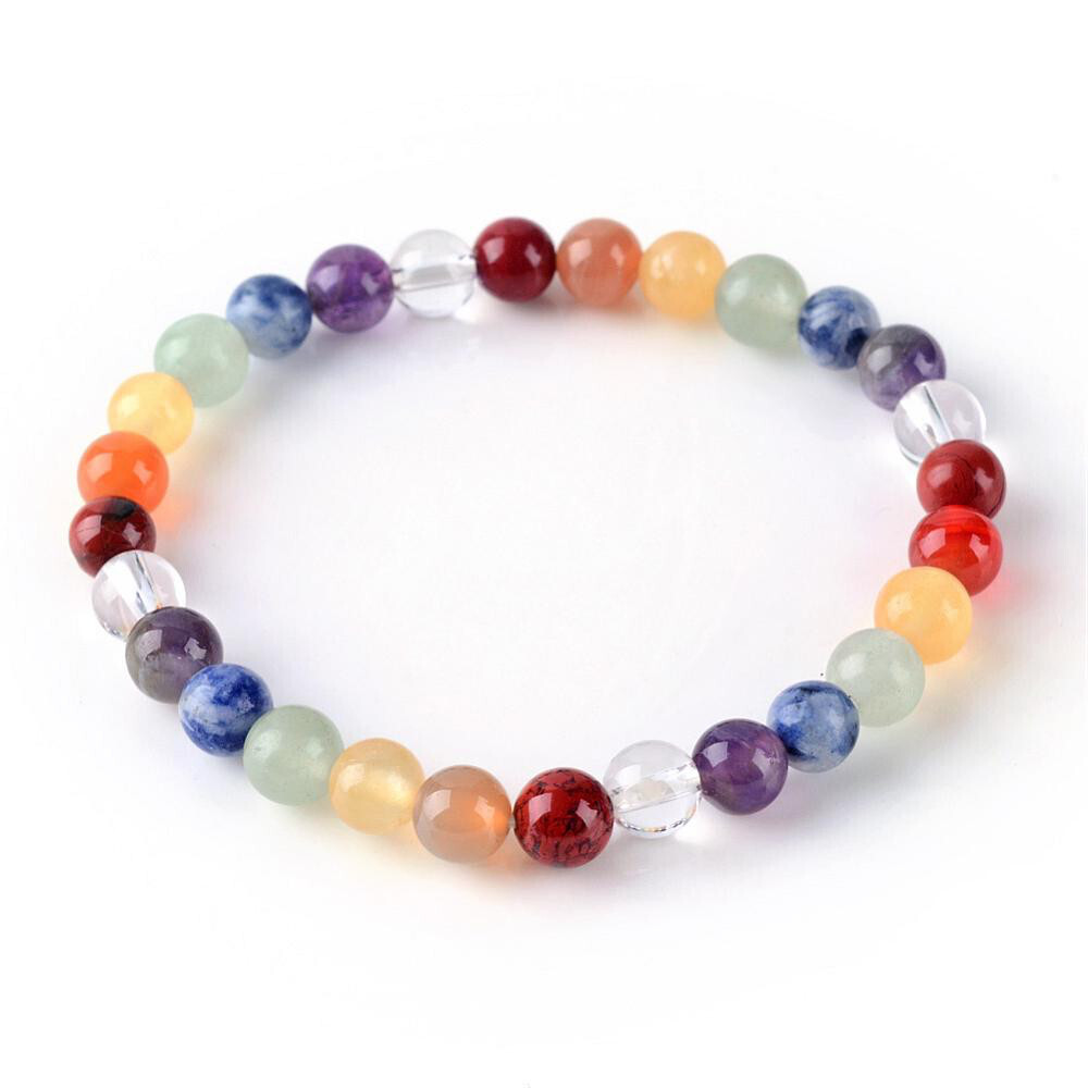 MIXED STONE BEADED STRETCH BRACELET FJBK