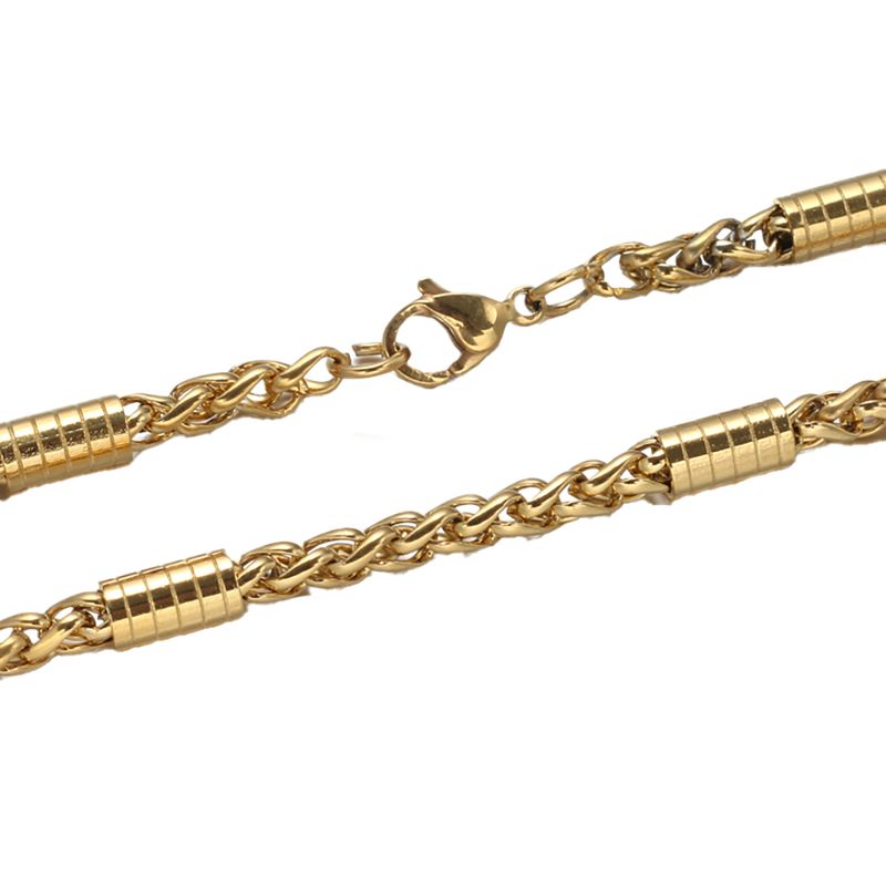 GOLD STAINLESS CYLINDER CHAIN - 24