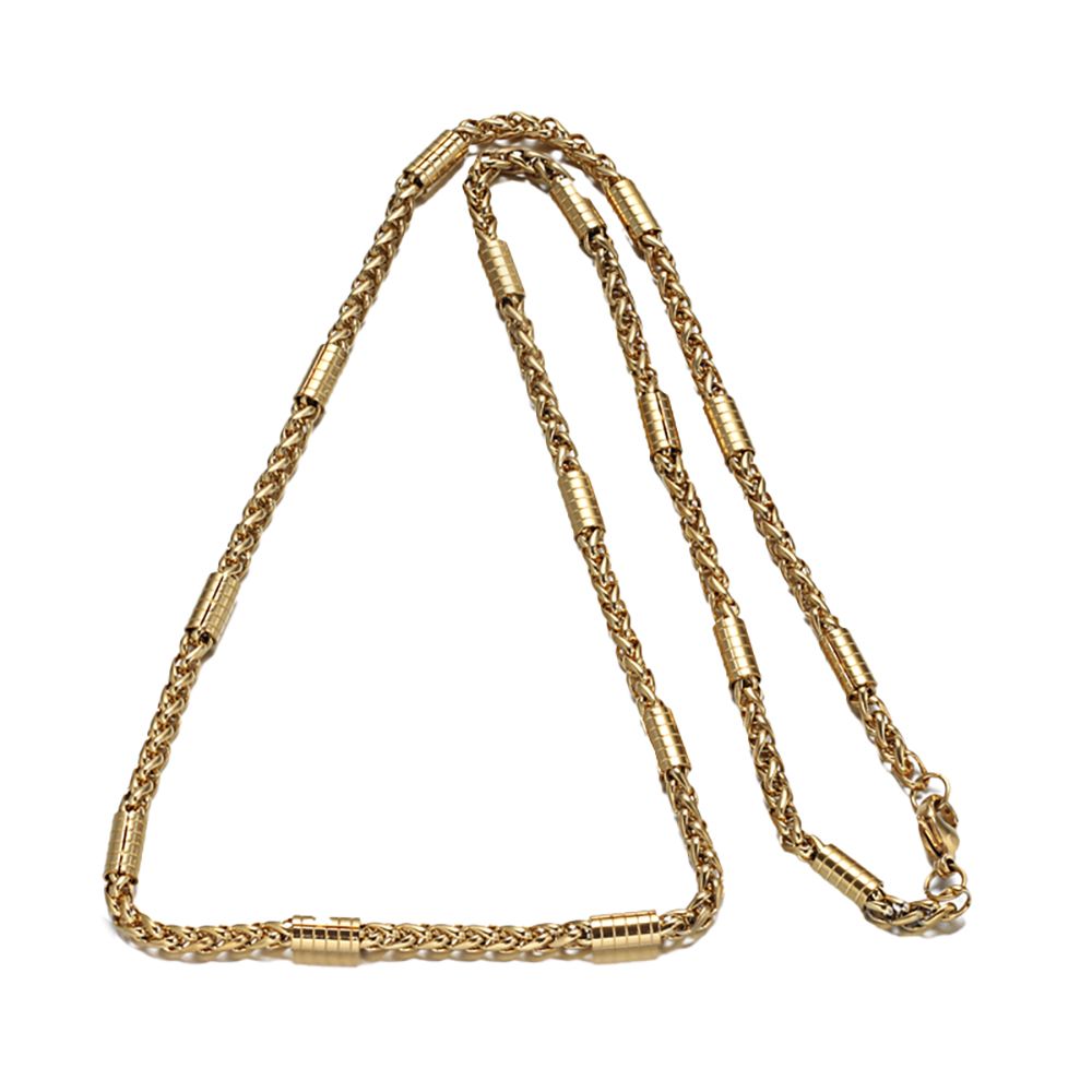 GOLD STAINLESS CYLINDER CHAIN - 24