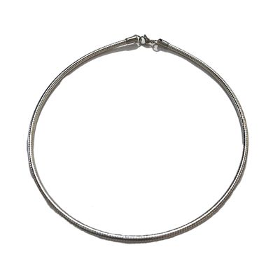 SILVER STAINLESS 4MM ROUND OMEGA CHAIN 18" SILVER STAINLESS 4MM ROUND OMEGA CHAIN 18"