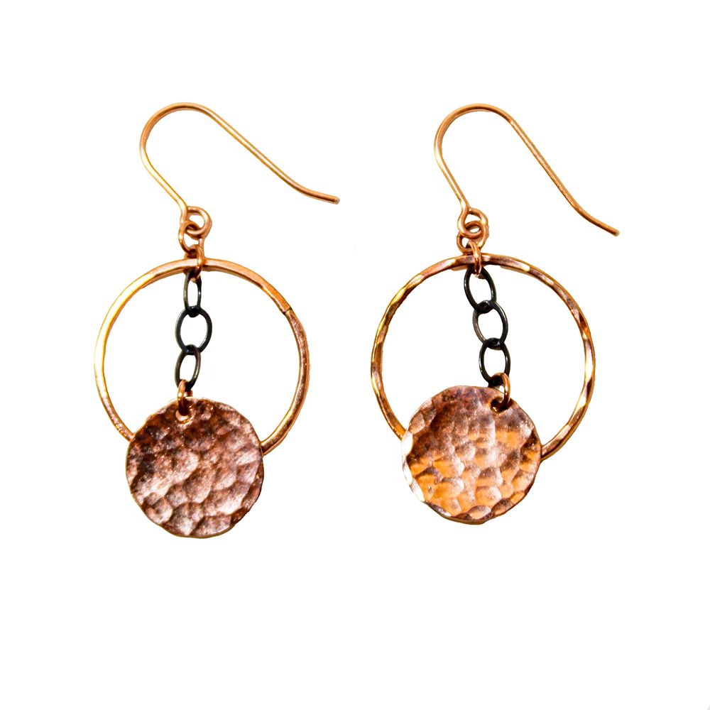 GOLD-FILLED &amp; OXIDIZE SILVER EARRINGS