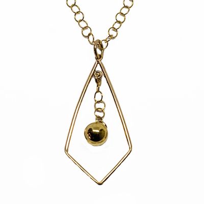 GOLD-FILLED KITE-SHAPE BALL DROP NECKLACE GOLD-FILLED KITE-SHAPE BALL DROP NECKLACE