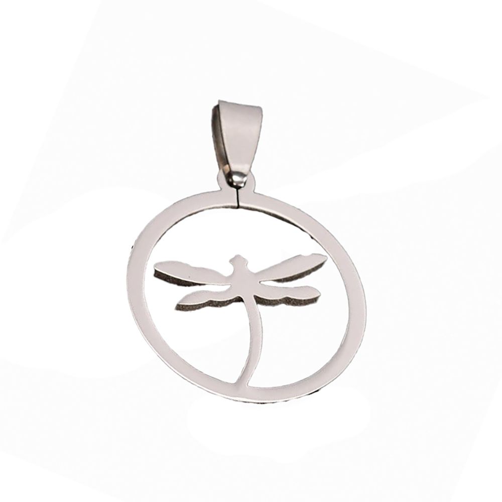 SILVER STAINLESS DRAGONFLY PENDANT