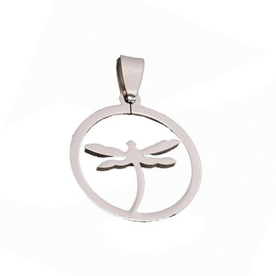 SILVER STAINLESS DRAGONFLY PENDANT