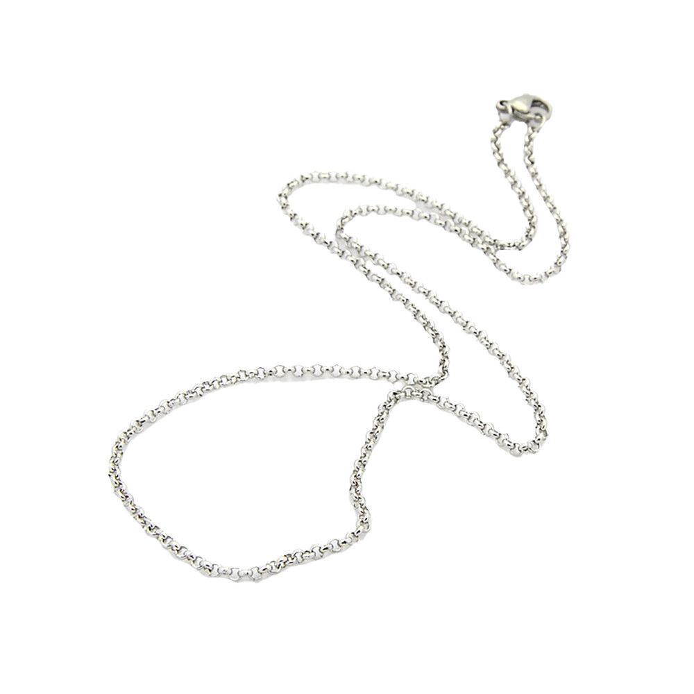 SILVER STAINLESS 2MM ROLO CHAIN 18"