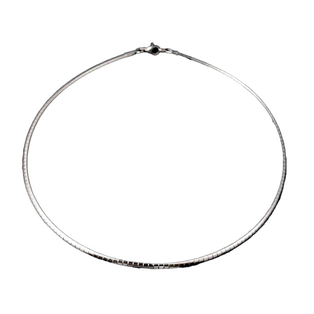 SILVER STAINLESS 3MM OMEGA CHAIN 18"