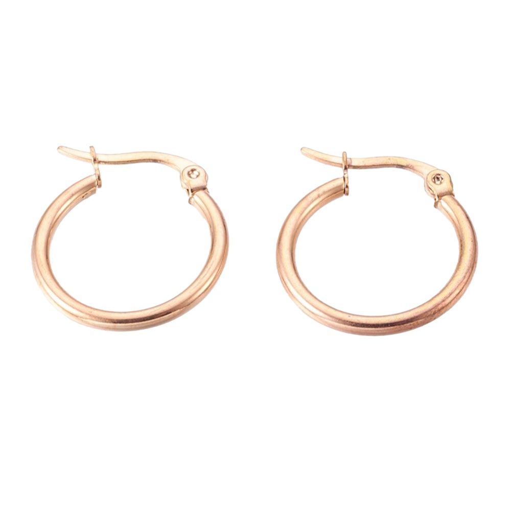 ROSE STAINLESS HOOP 20X2MM EARRINGS