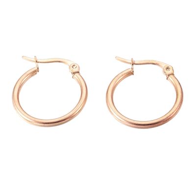 ROSE STAINLESS HOOP 20X2MM EARRINGS