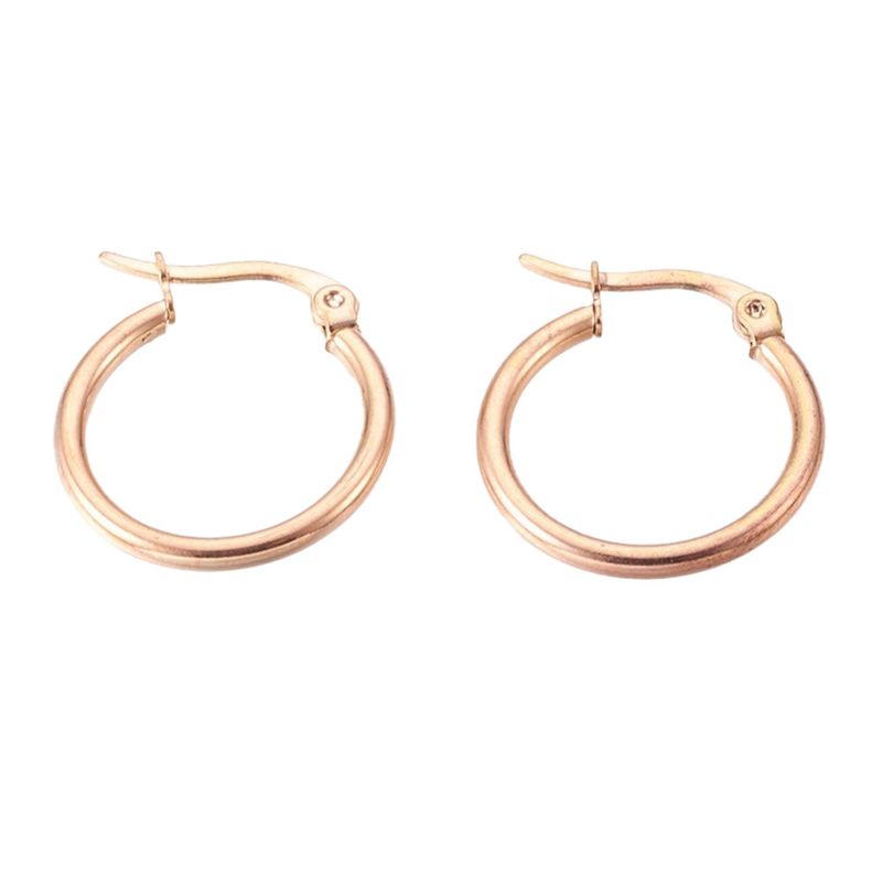 ROSE STAINLESS HOOP 20X2MM EARRINGS