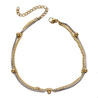 MIXED STAINLESS CHAIN &amp; BALL BRACELET