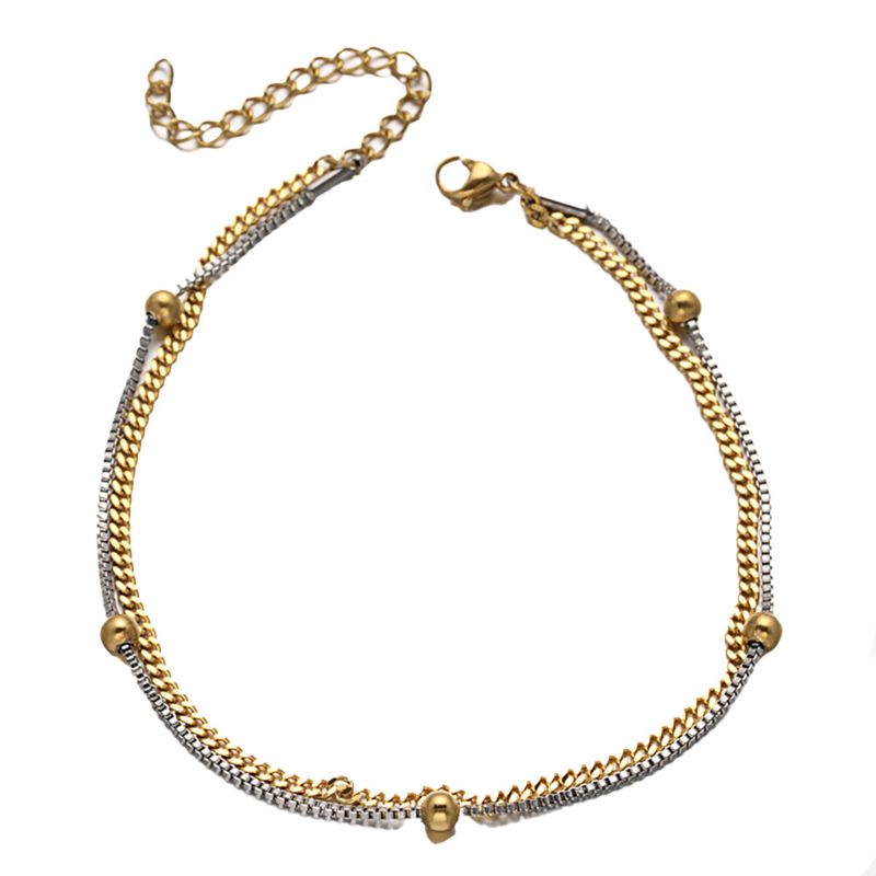 MIXED STAINLESS CHAIN &amp; BALL BRACELET