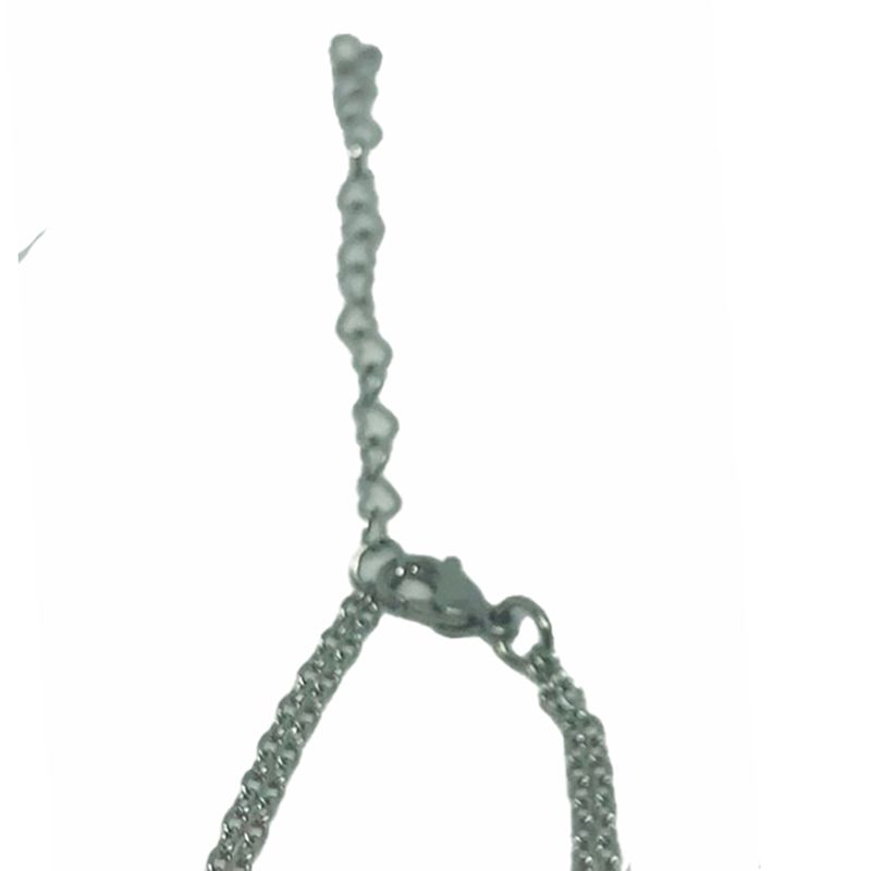 SILVER STAINLESS DOUBLE HEART NECKLACE FJNHP