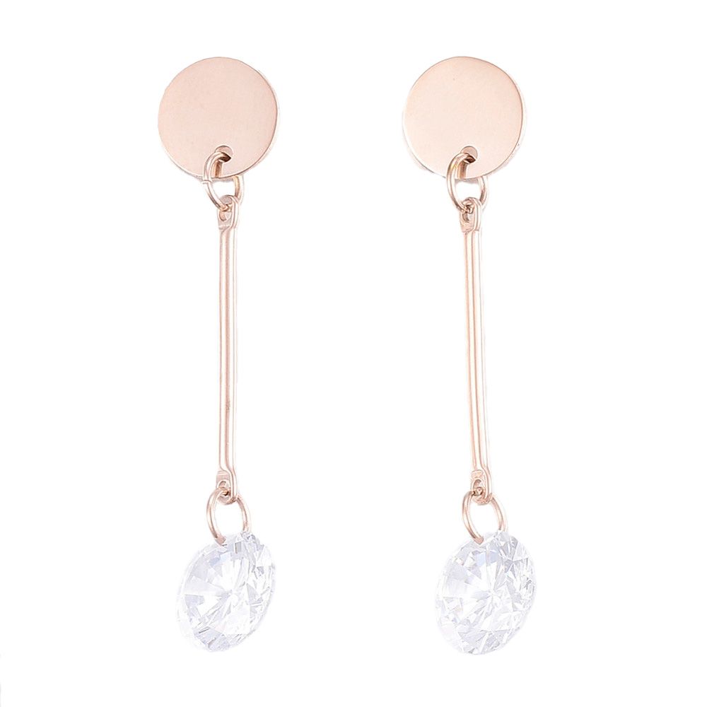 ROSE STAINLESS CZ POST EARRINGS