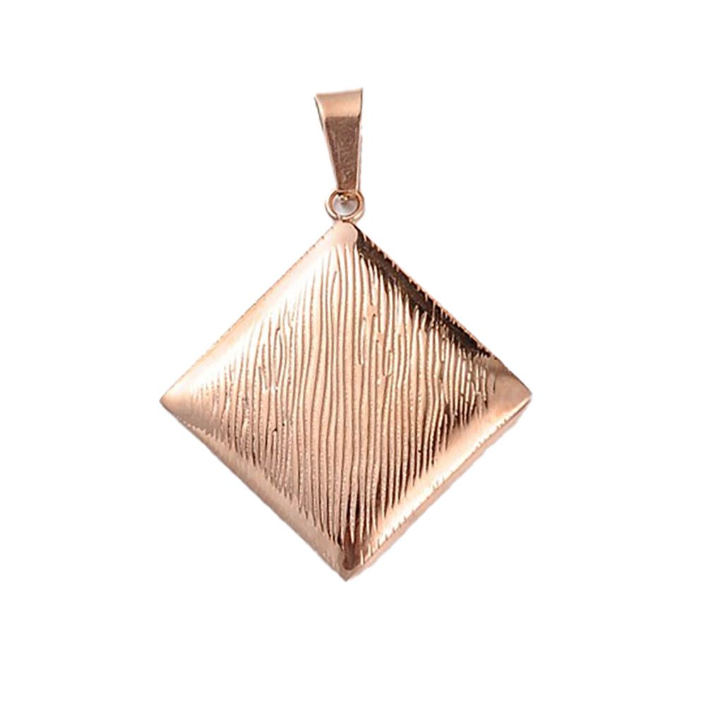 ROSE STAINLESS SQUARE PENDANT
