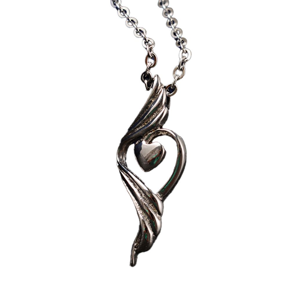 SILVER STAINLESS SWIRL HEART NECKLACE