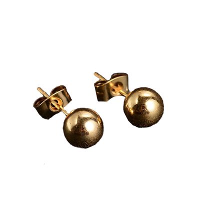 GOLD STAINLESS BALL STUD EARRINGS