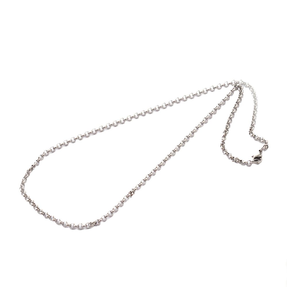 SILVER STAINLESS 3.5MM ROLO CHAIN 20"