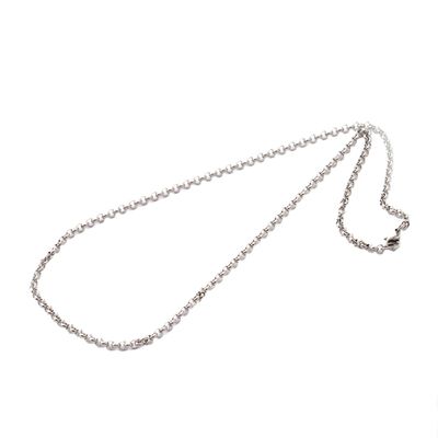 SILVER STAINLESS 3.5MM ROLO CHAIN 20" SILVER STAINLESS 3.5MM ROLO CHAIN 20"