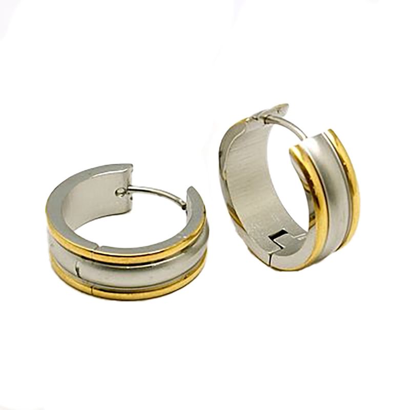 MIXED STAINLESS HUGGIE HOOP EARRINGS