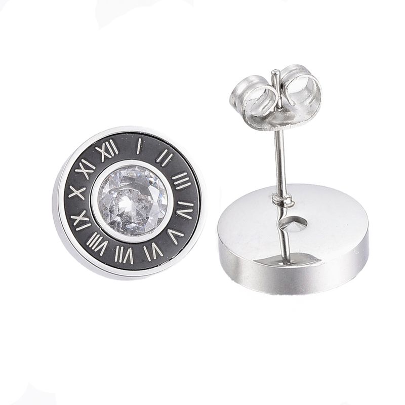 SILVER STAINLESS 10MM CZ STUD EARRINGS