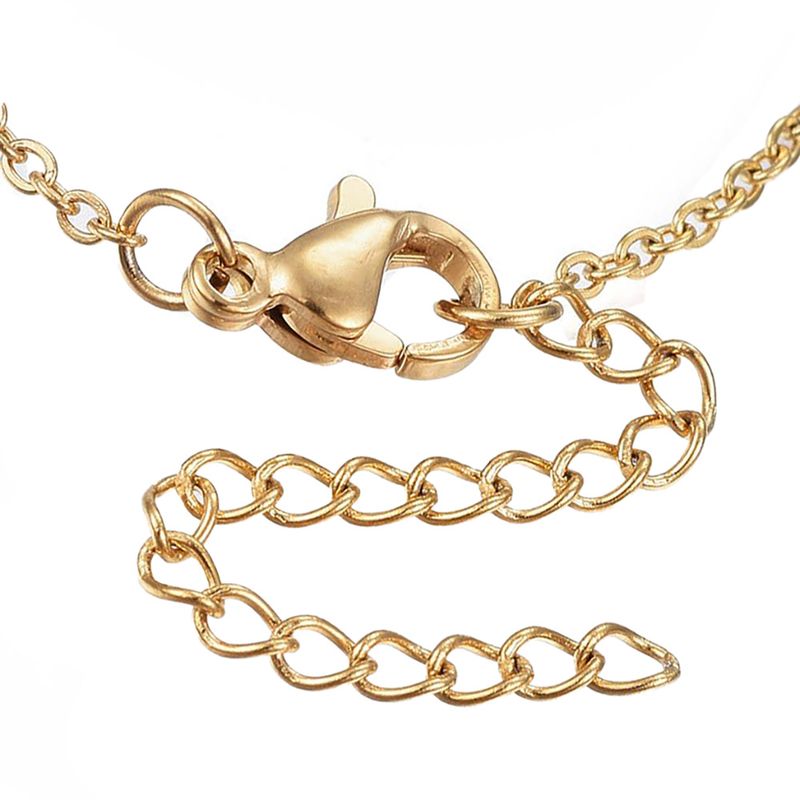 GOLD STAINLESS OVAL PEARL NECKLACE