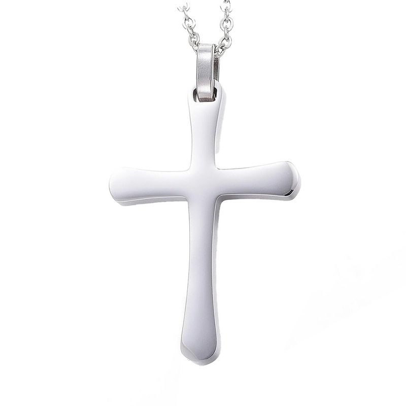SILVER STAINLESS CROSS NECKLACE