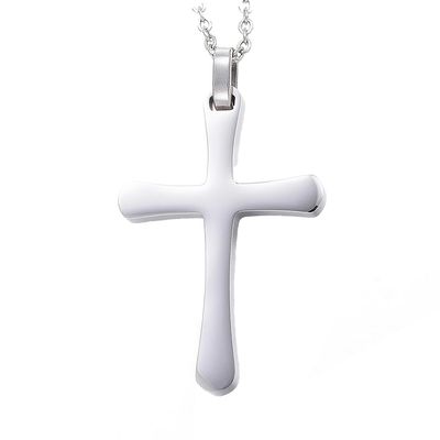 SILVER STAINLESS CROSS NECKLACE