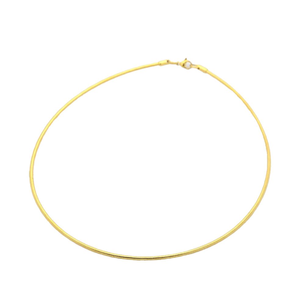 GOLD STAINLESS 2MM ROUND OMEGA CHAIN - 16