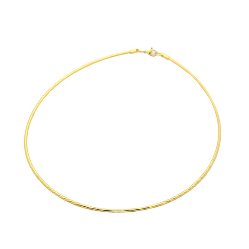 GOLD STAINLESS 2MM ROUND OMEGA CHAIN - 16