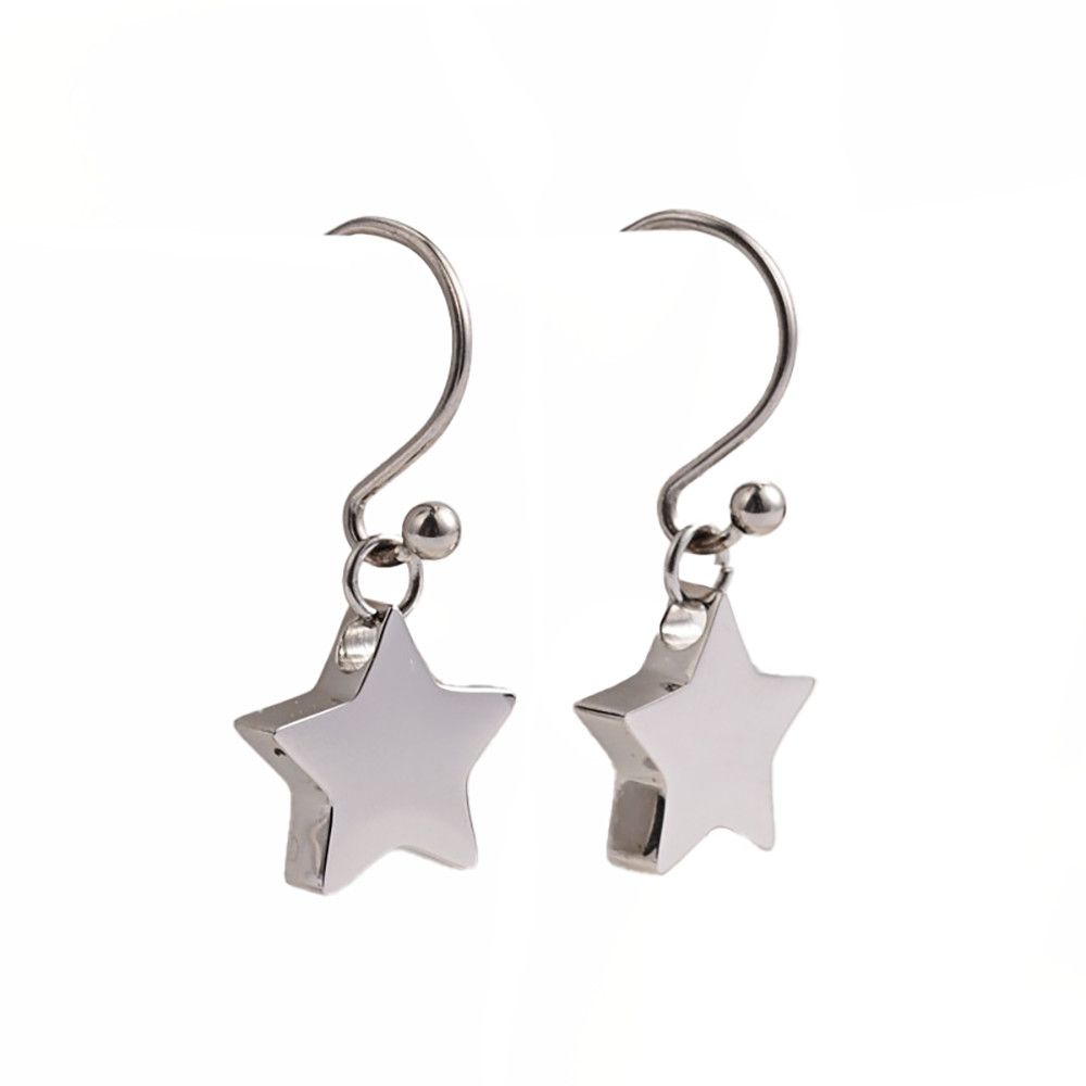 SILVER STAINLESS STAR EARRINGS
