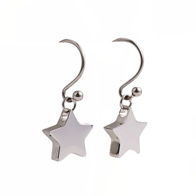 SILVER STAINLESS STAR EARRINGS