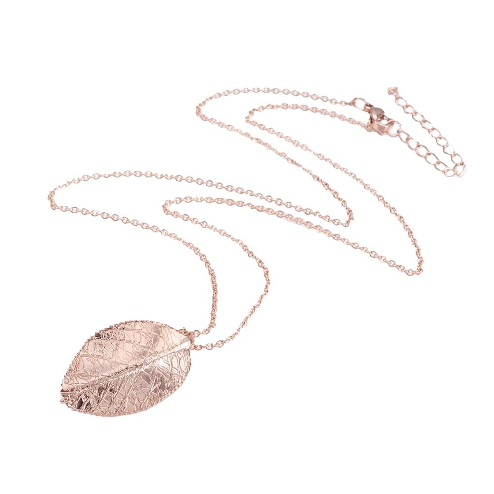 ROSE STAINLESS LEAF NECKLACE