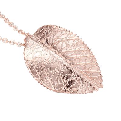 ROSE STAINLESS LEAF NECKLACE