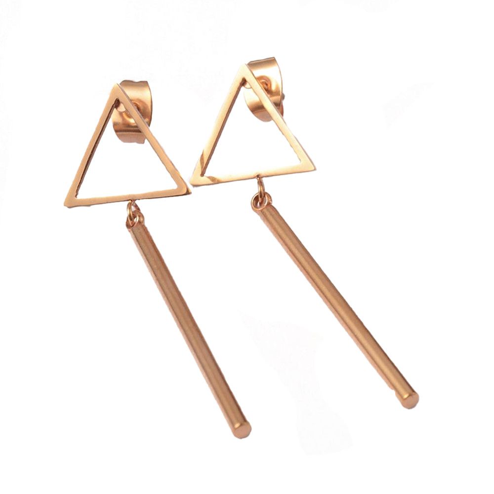GOLD STAINLESS TRIANGLE EARRINGS