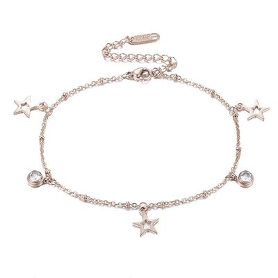 ROSE STAINLESS CZ &amp; STAR BRACELET
