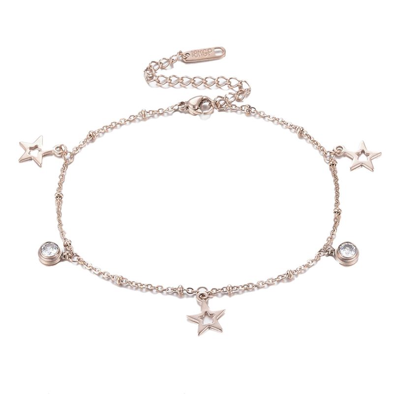 ROSE STAINLESS CZ &amp; STAR BRACELET