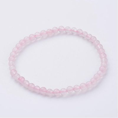 ROSE QUARTZ BEADED STRETCH BRACELET FJB68