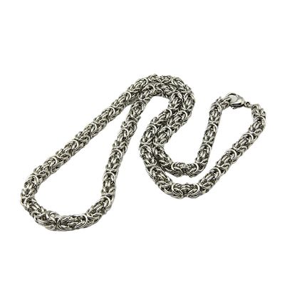 SILVER STAINLESS BYZANTINE CHAIN