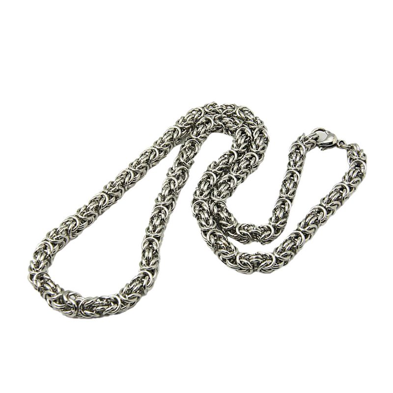 SILVER STAINLESS BYZANTINE CHAIN
